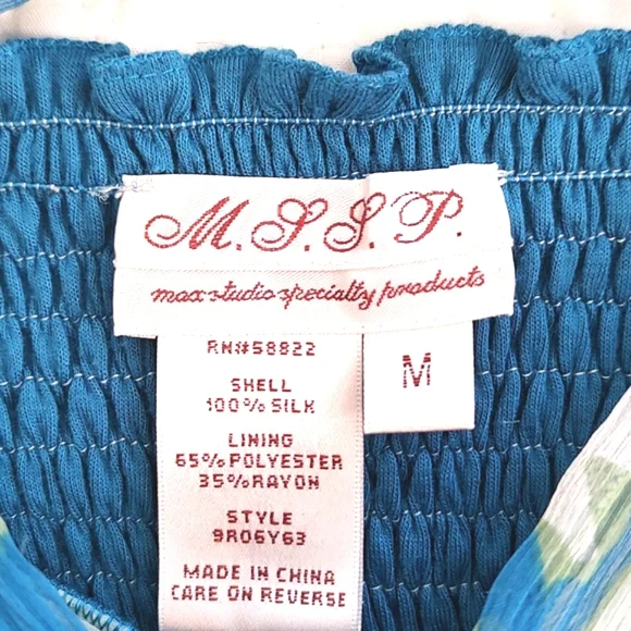 MSSP Max Studio Womens Silks Halter Bustier Empire Flair Skirt Dress/Size M - Picture 8 of 11